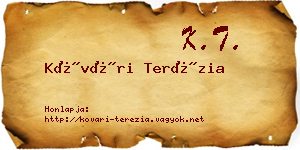 Kővári Terézia névjegykártya